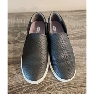 Dr. Scholl's Women's Nova Slip On Sneaker Black Snake Print Synthetic Sz 7 M